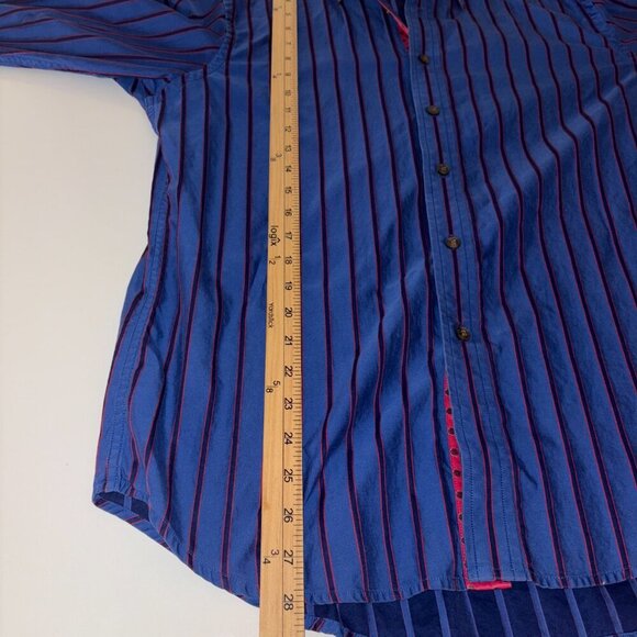 Men's Robert Graham Blue Red Purple Striped Button Down Long Sleeve size M - Picture 8 of 8